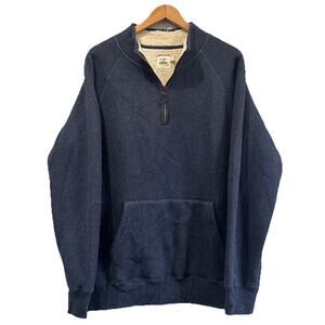 Flint And Tinder Huckberry Men's Blue Quarter Zip Pullover Sweater Size XL